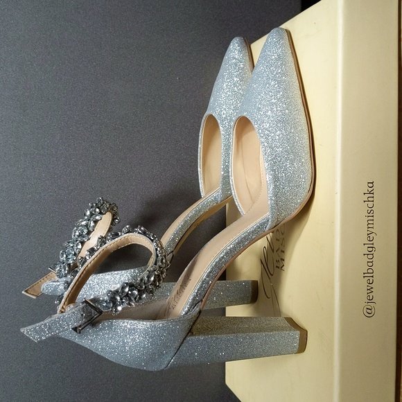 NIB Jewel Badgley Mischka Women's Ollie High Heel Pump Silver - Picture 3 of 14